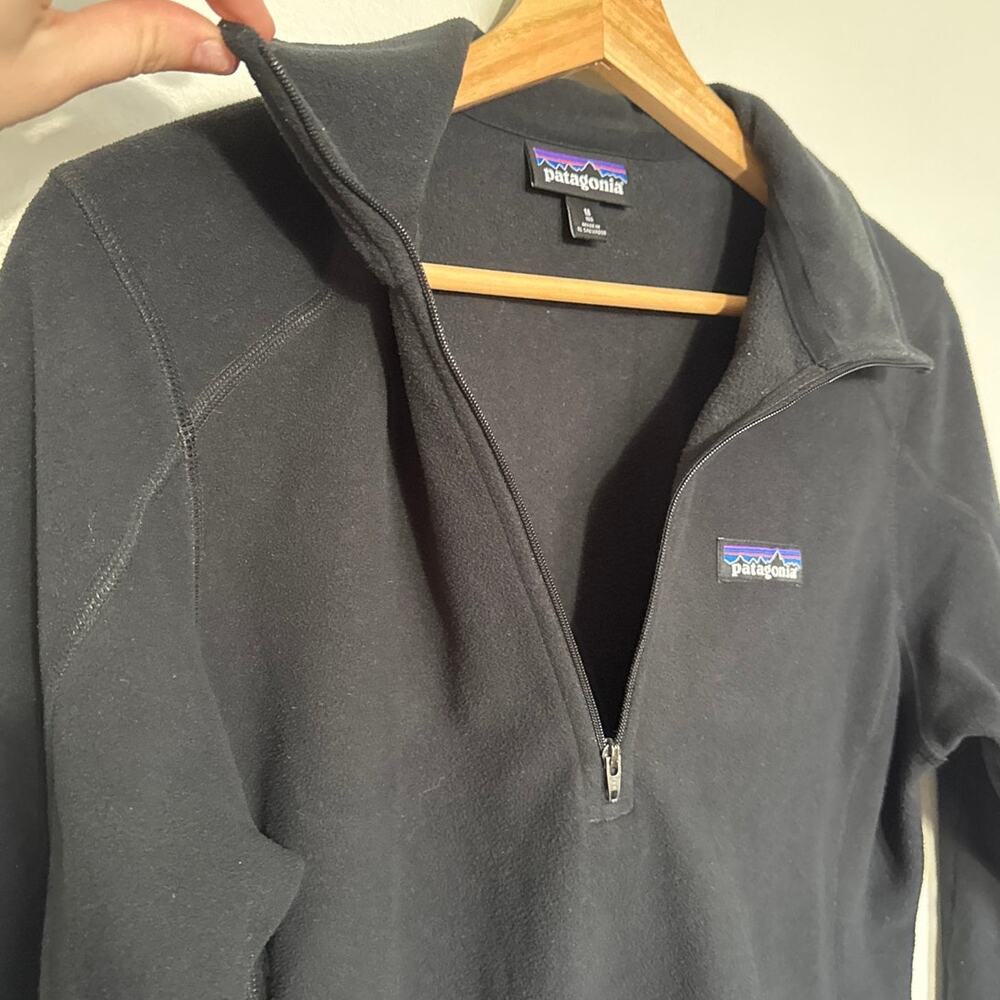 Women's Size M Black Patagonia Micro D Quarter-Zip Fleece Pullover Recycled - Picture 6 of 10